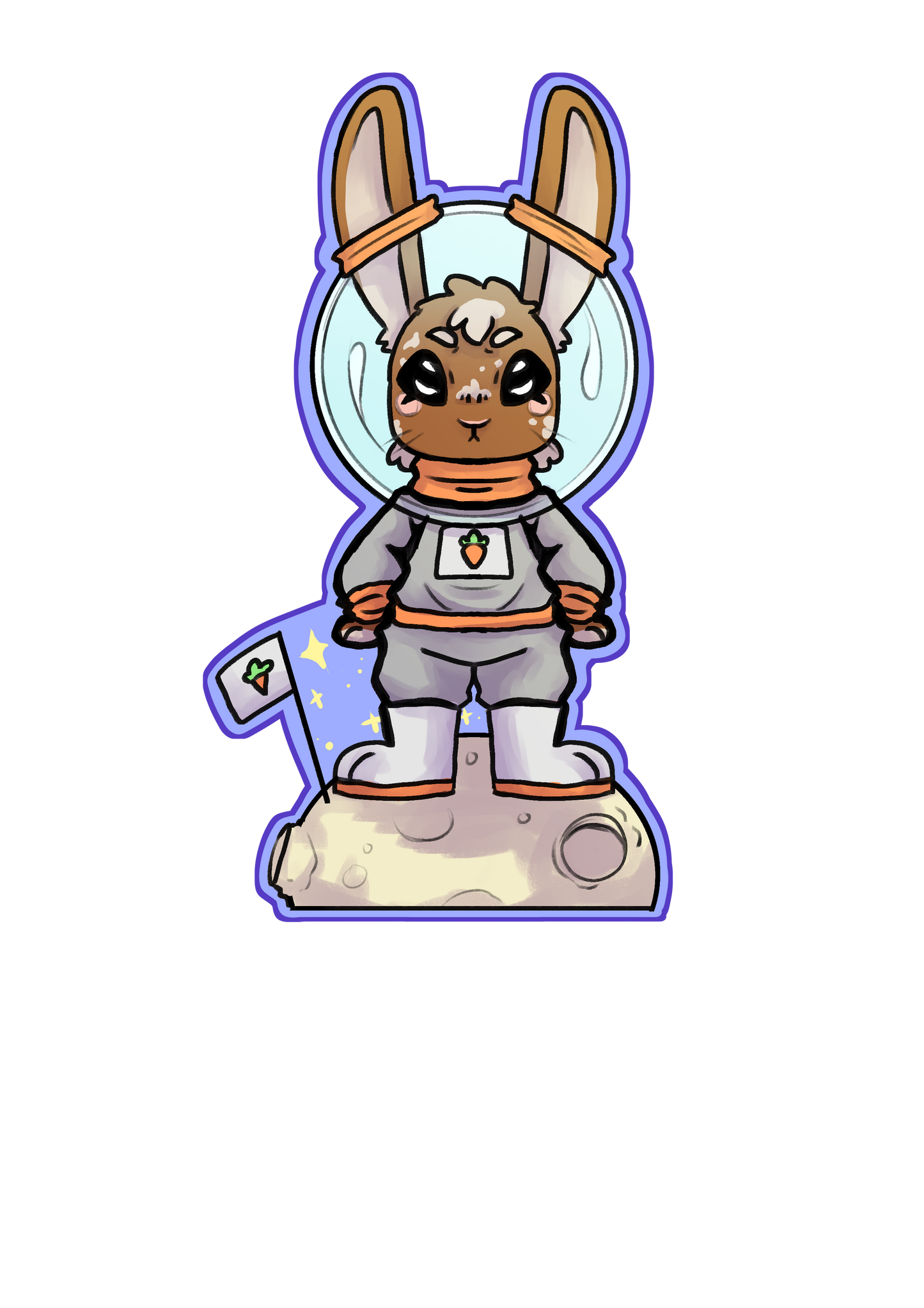 Space bunny sticker